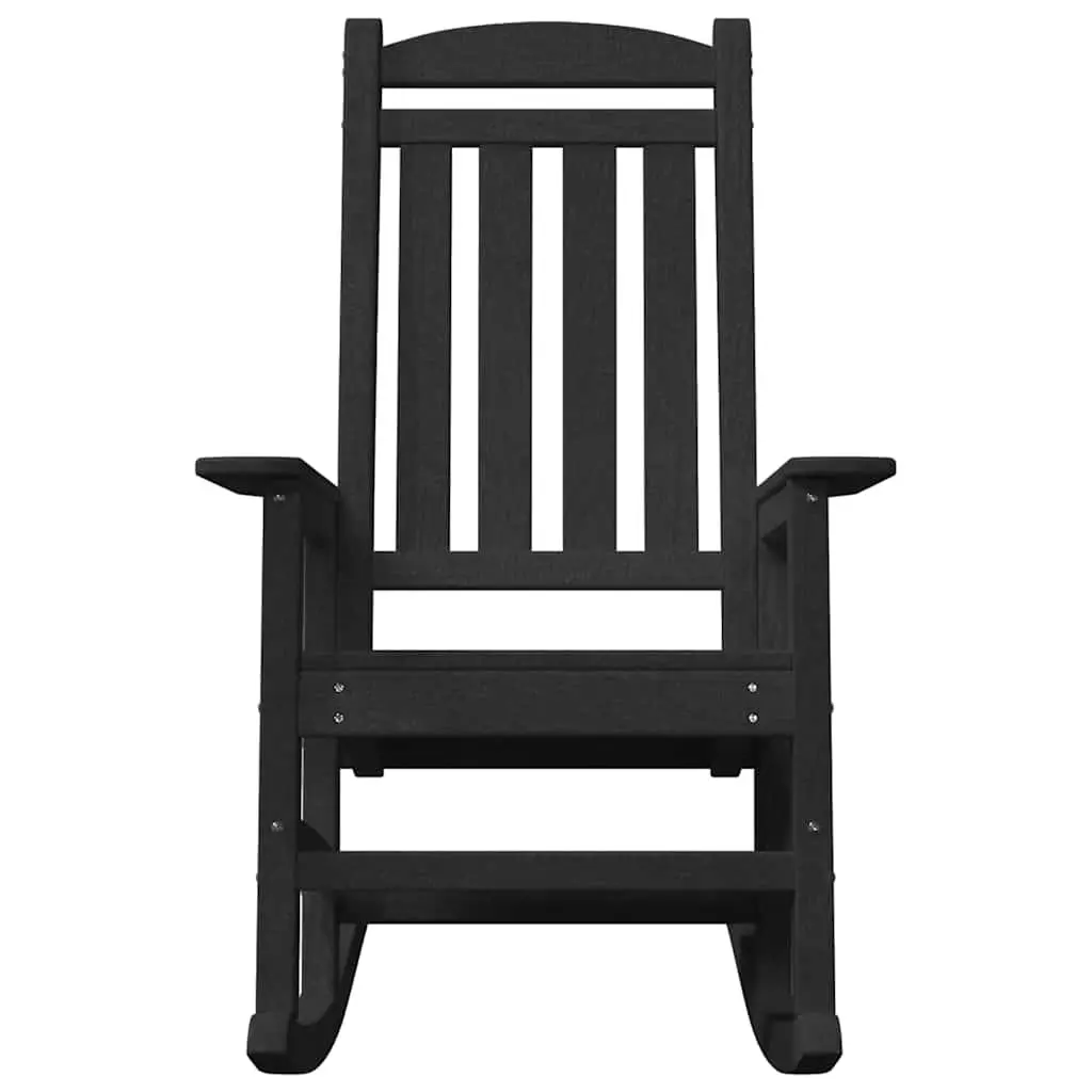 Garden Rocking Chair Black Outdoor Seating Terrace Patio Furniture Relaxation