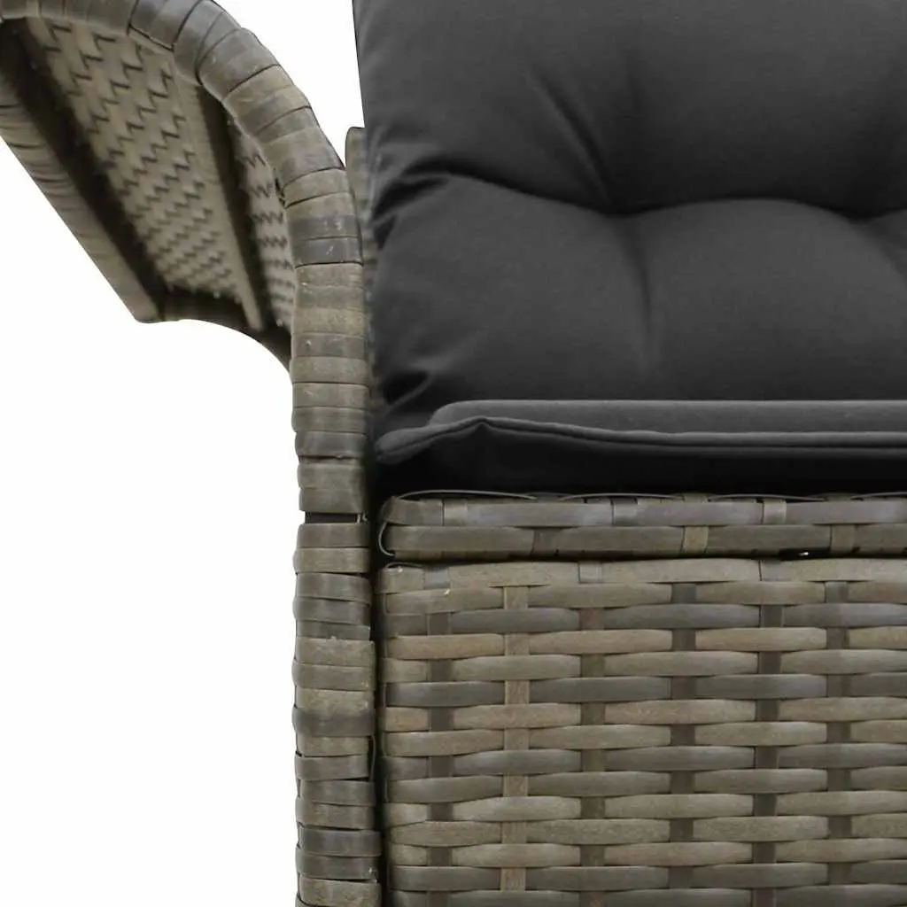 Garden Sofa Outdoor Seating with Cushion Grey Poly Rattan Patio Furniture