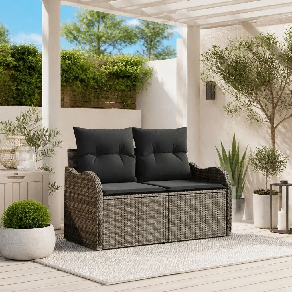 Grey Rattan Sofa for Outdoor Use