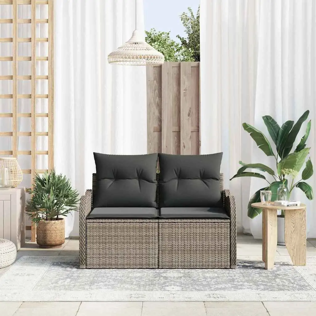 Grey Rattan Sofa for Outdoor Use