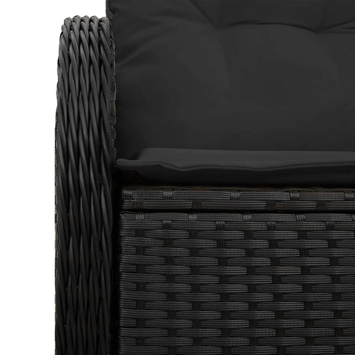 Outdoor Garden Sofa with Cushion Black Poly Rattan Patio Seating Furniture