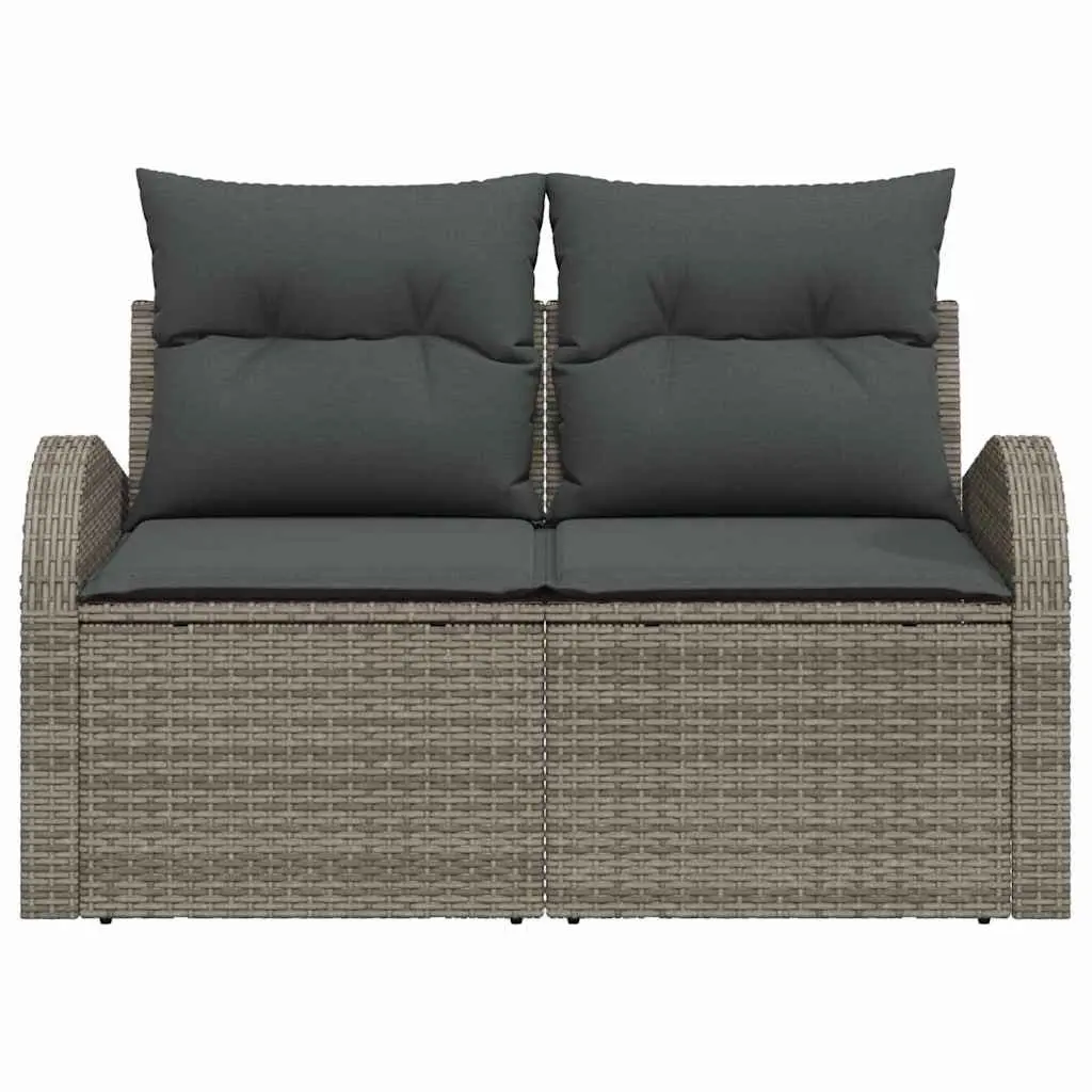Garden Sofa Outdoor Seating Grey Poly Rattan Modern Lounge Patio Furniture