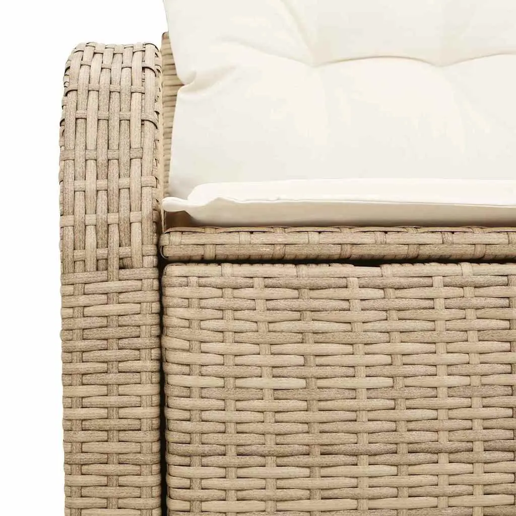 Outdoor Garden Sofa Poly Rattan Steel Frame 124x62x69cm Beige