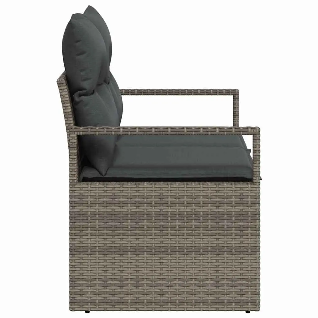 Garden Sofa Poly Rattan Grey Modular Lounge Couch 120x62x69cm