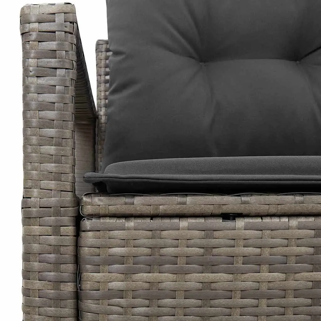 Garden Sofa Poly Rattan Grey Modular Lounge Couch 120x62x69cm