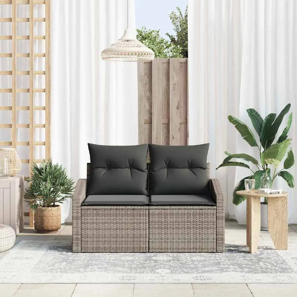 Outdoor Garden Sofa Modular Grey Poly Rattan Patio Seating Furniture with