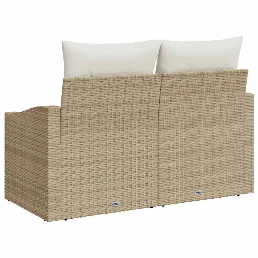 Outdoor Garden Sofa Modular Poly Rattan Beige Patio Seating 123x62x69cm