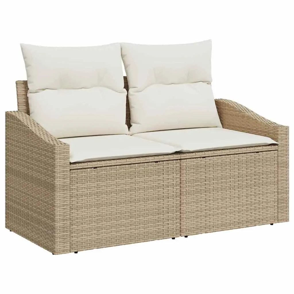 Modular Sofa Outdoor Garden Poly Rattan Beige 123x62x69cm Patio Seating Lounge