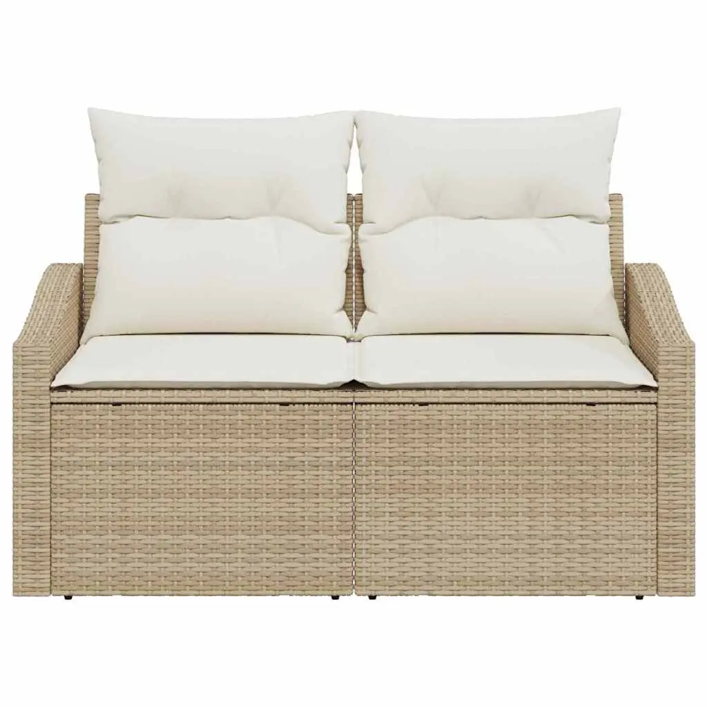 Modular Sofa Outdoor Garden Poly Rattan Beige 123x62x69cm Patio Seating Lounge