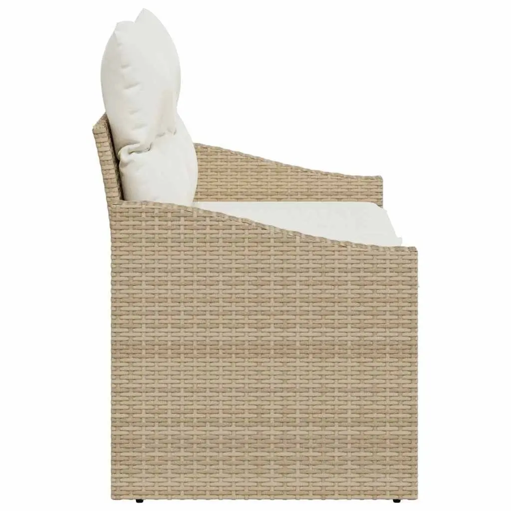 Modular Sofa Outdoor Garden Poly Rattan Beige 123x62x69cm Patio Seating Lounge