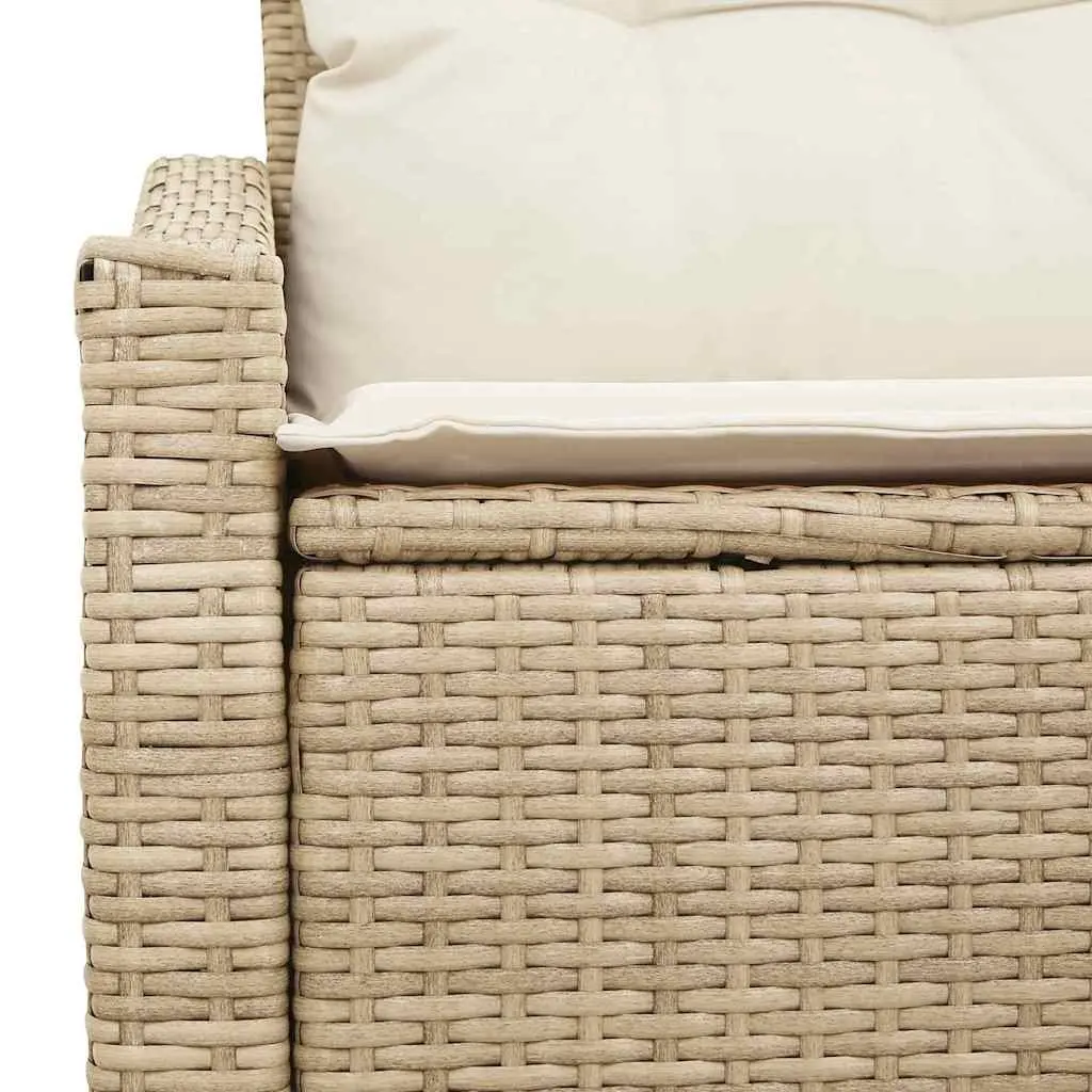 Modular Sofa Outdoor Garden Poly Rattan Beige 123x62x69cm Patio Seating Lounge