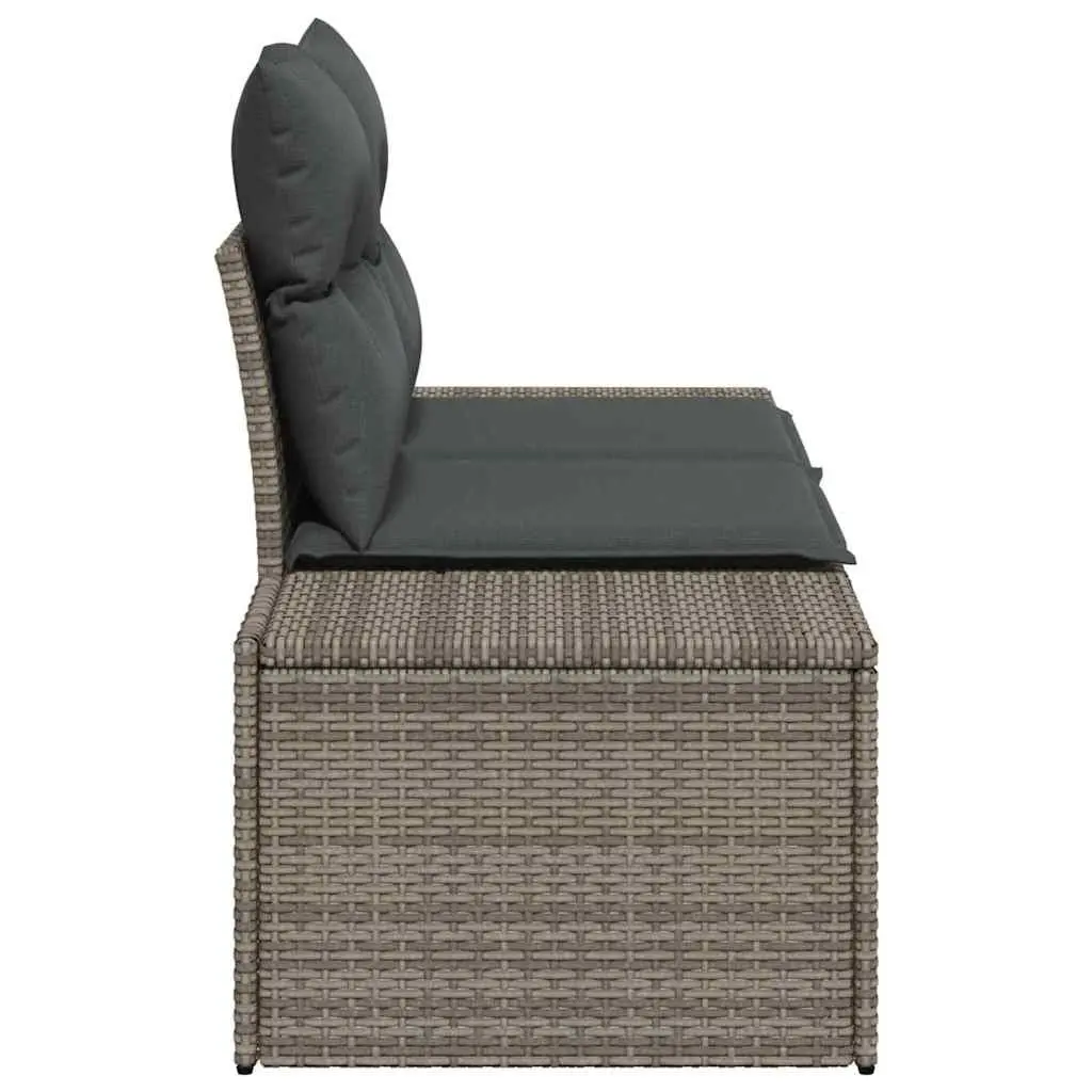 Garden Sofa Poly Rattan Steel Frame 184 x 62 x 69 cm Grey Outdoor Seating