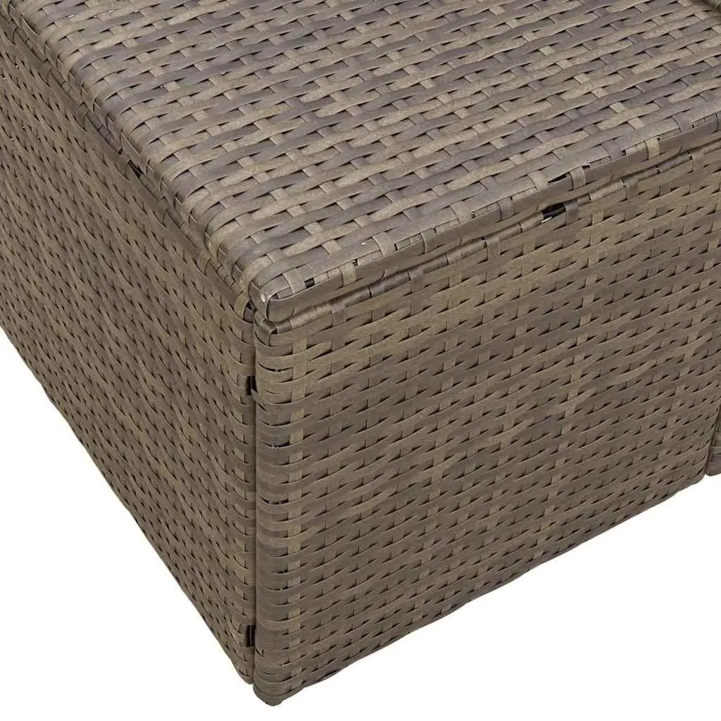 Garden Sofa Poly Rattan Steel Frame 184 x 62 x 69 cm Grey Outdoor Seating