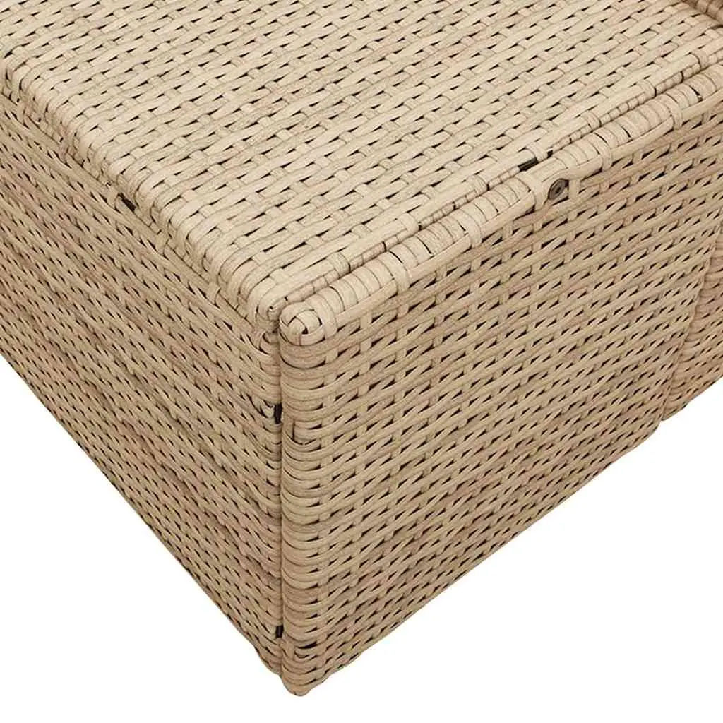 Outdoor Garden Sofa Poly Rattan Steel Frame 184cm Beige
