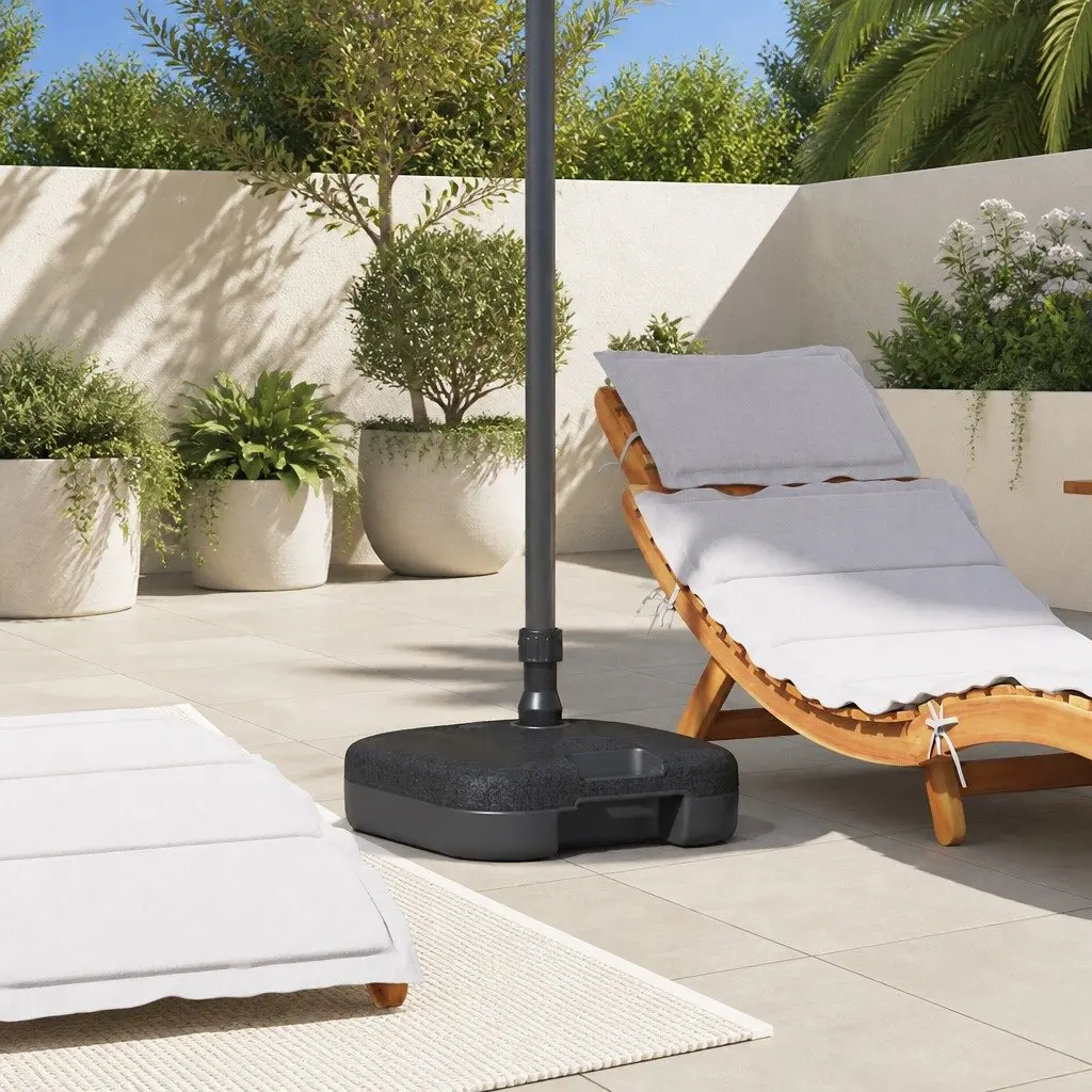 Parasol Base Rectangular High-density Polyethylene 45 x 45 x 29.5 cm Black