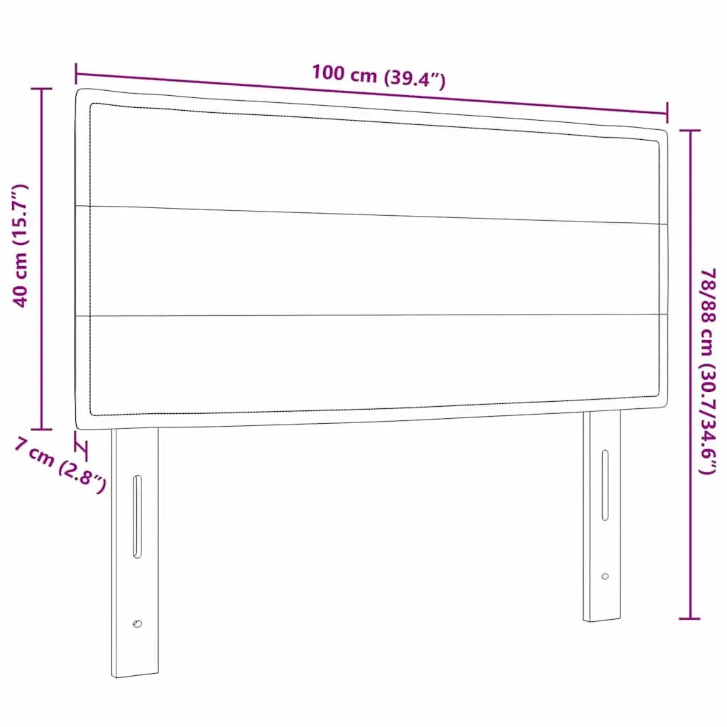 Headboard Fabric Dark Grey 100cm Height Adjustable Modern Bedroom Furniture