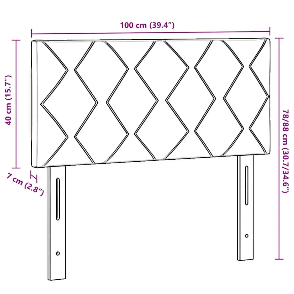 Headboard Black 100 cm Velvet Upholstered Modern Bedroom Furniture Adjustable