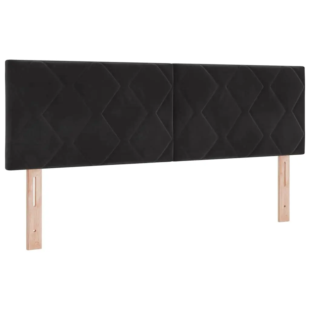 Headboard Black 144 cm Modern Bedroom Upholstered Velvet Adjustable Height