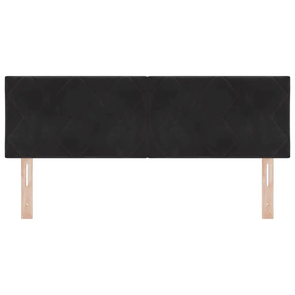 Headboard Black 144 cm Modern Bedroom Upholstered Velvet Adjustable Height