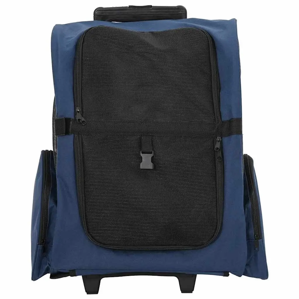 Pet Trolley 3-in-1 Rolling Carrier Backpack Hand Bag Blue Oxford Fabric 48 x 32 x 57-106 cm