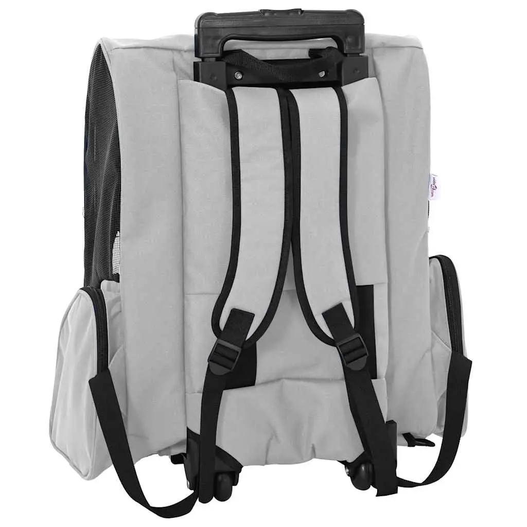 Pet Trolley Oxford Fabric 48L x 32W x 57-106H cm Grey 3-in-1 Rolling Carrier Backpack Hand Bag