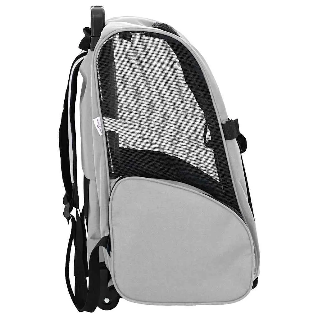 Pet Trolley Oxford Fabric 48L x 32W x 57-106H cm Grey 3-in-1 Rolling Carrier Backpack Hand Bag