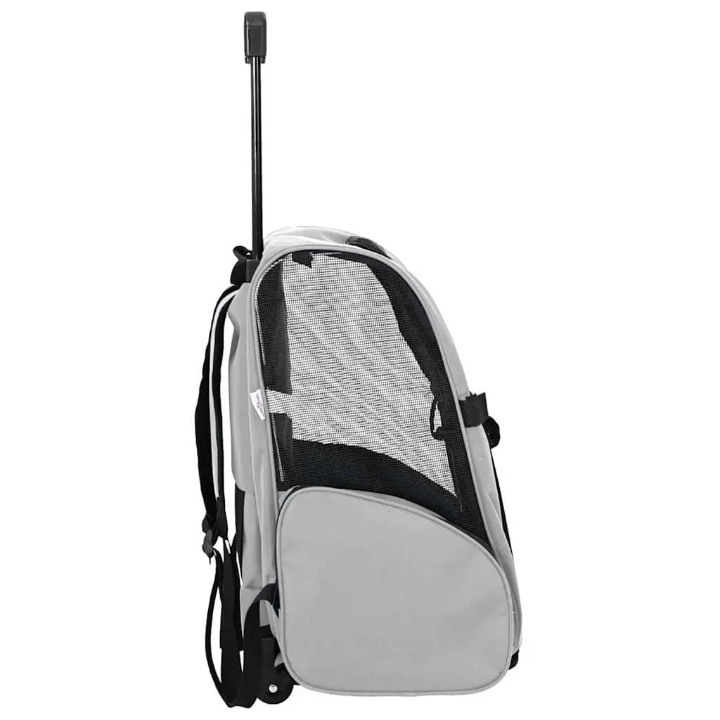 Pet Trolley Oxford Fabric 48L x 32W x 57-106H cm Grey 3-in-1 Rolling Carrier Backpack Hand Bag