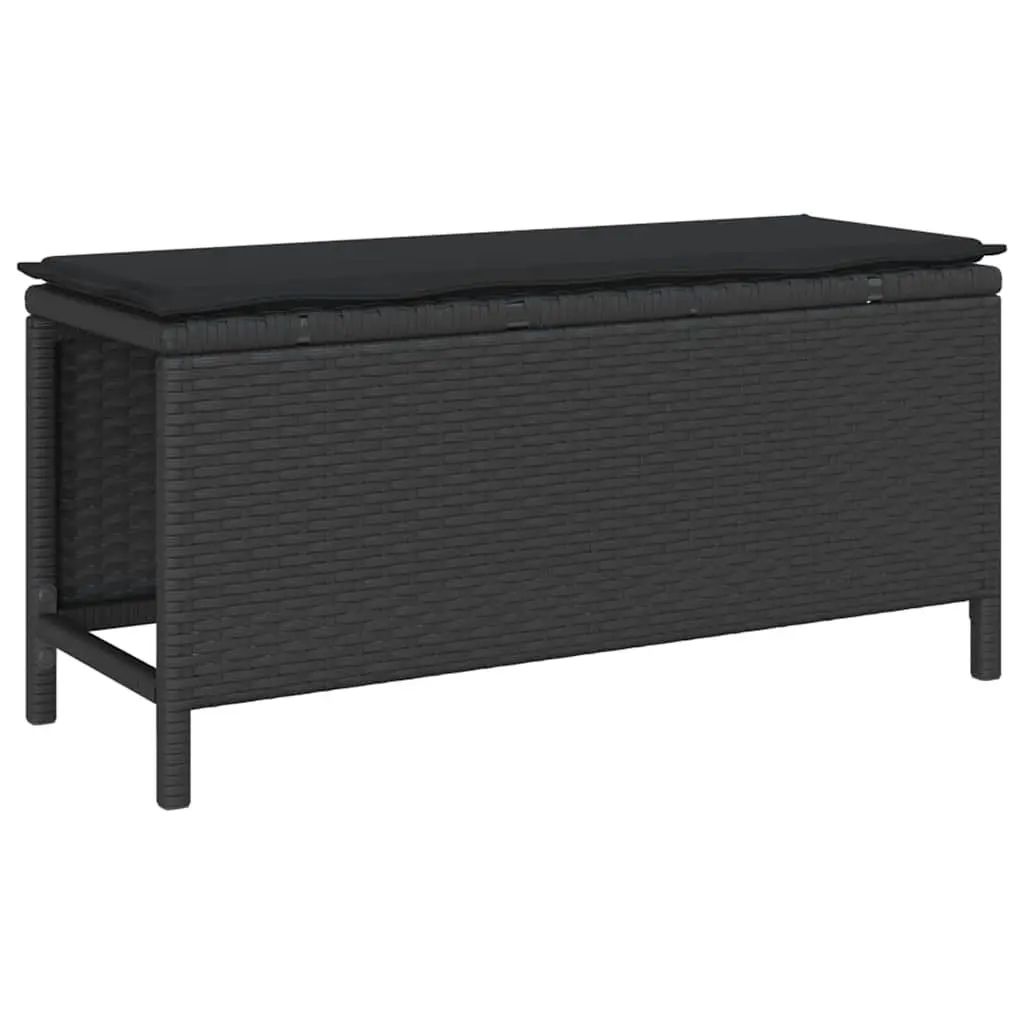 Outdoor Garden Dining Set Poly Rattan Acacia Wood Black