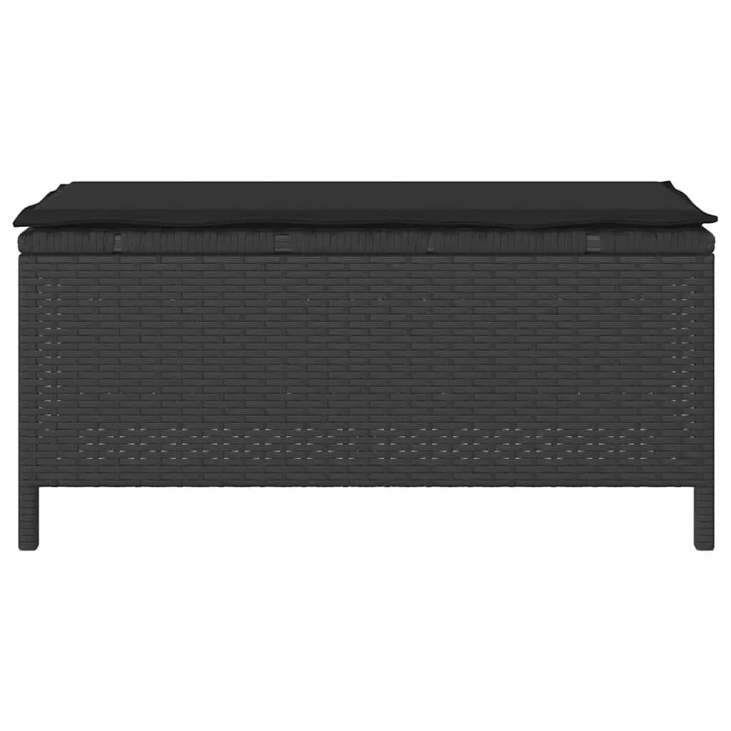 Outdoor Garden Dining Set Poly Rattan Acacia Wood Black