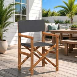 Versatile Grey Folding Chair for Outdoor Relaxation