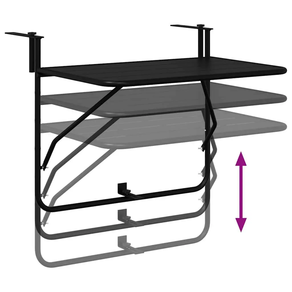 Hanging Table Foldable Steel 60x39x65cm Black