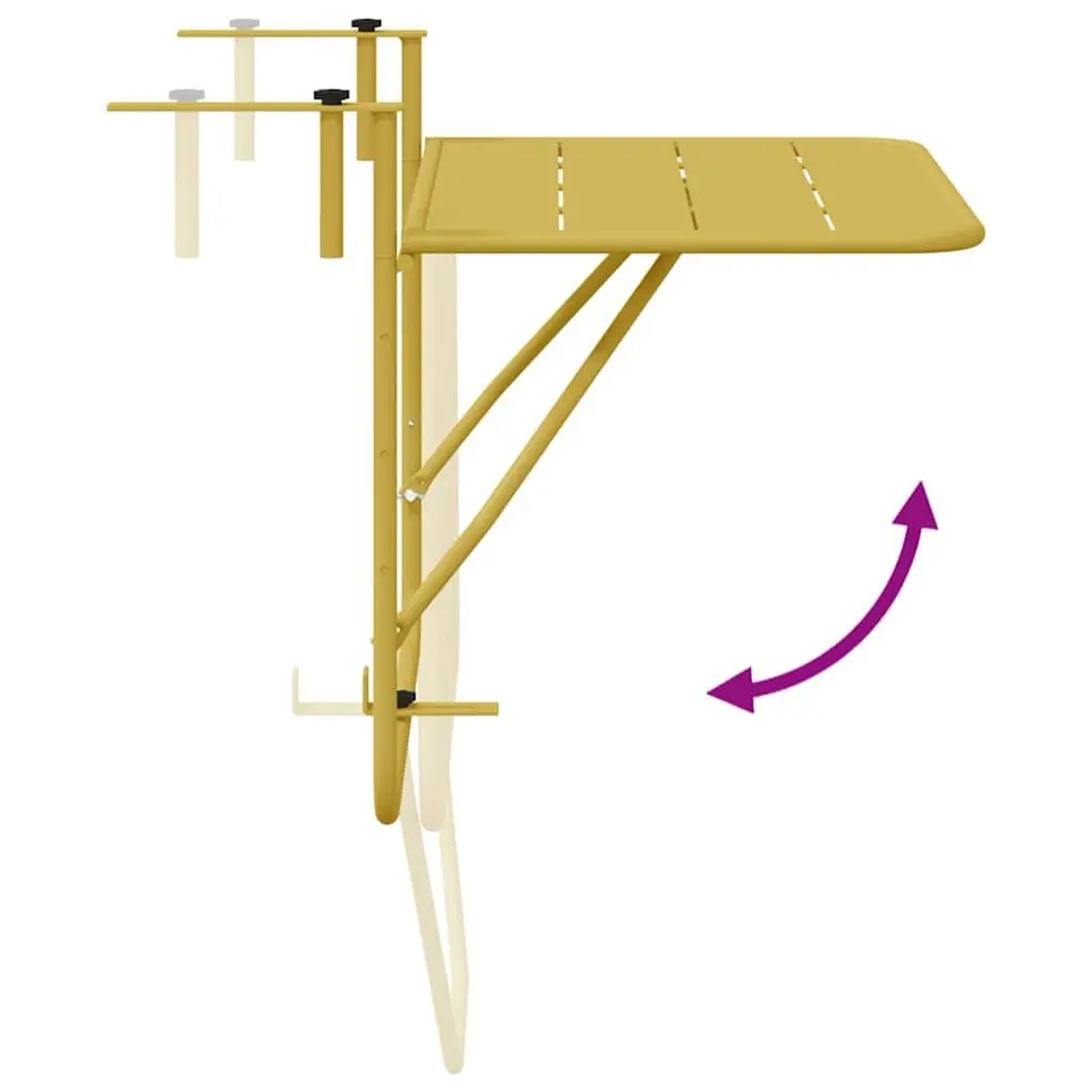 Hanging Balcony Table Folding Outdoor Furniture Garden Patio Steel 60 x 39 x