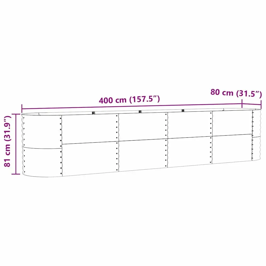 Raised Garden Bed Steel Green Outdoor Planter Box 400x80x81cm Modern Minimalist