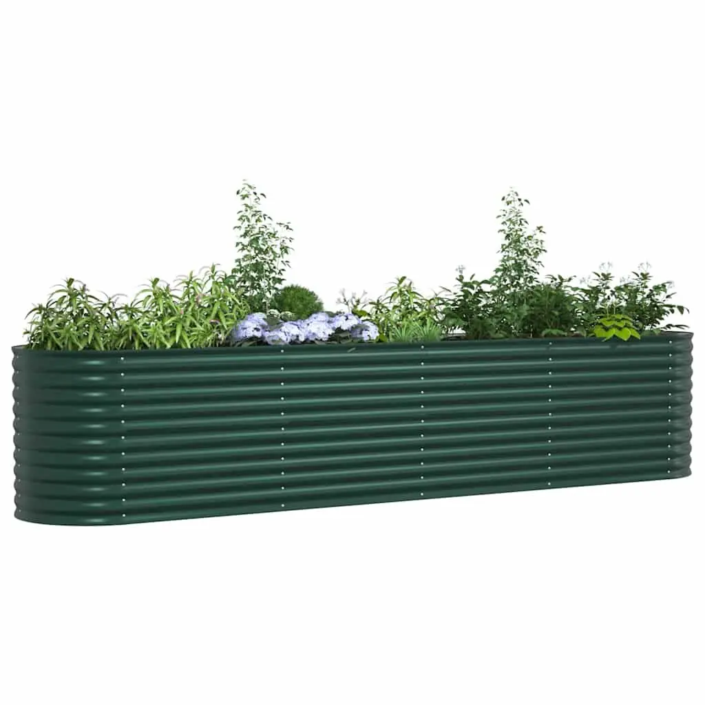 Raised Garden Bed Steel Green Outdoor Planter Box 400x80x81cm Modern Minimalist