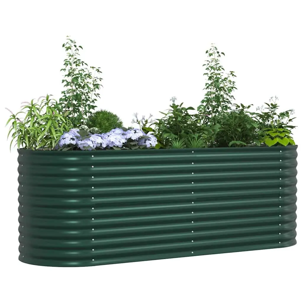 Raised Garden Bed Steel 240x80x81cm Green Planter Box Outdoor Gardening