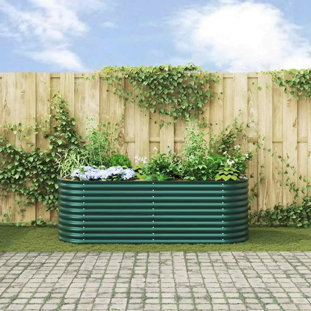 Raised Garden Bed Steel 240x80x81cm Green Planter Box Outdoor Gardening