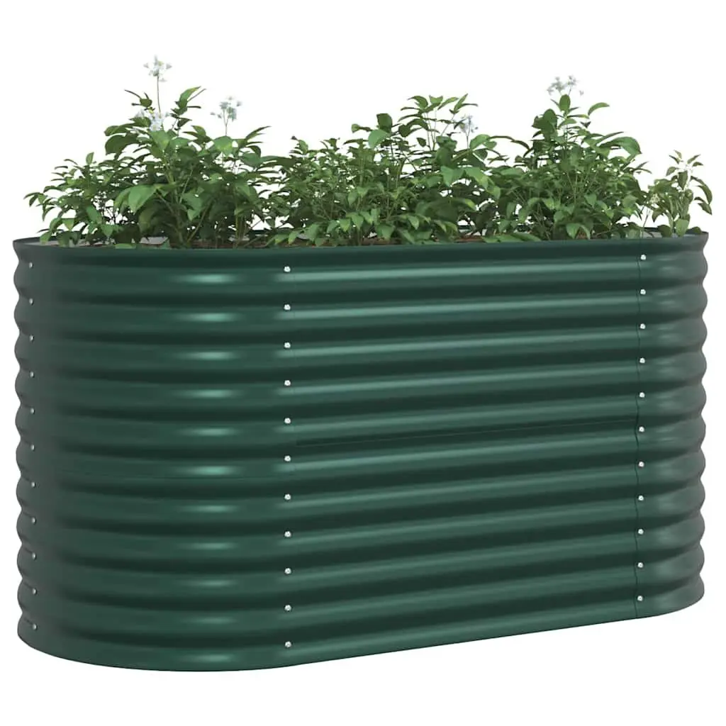 Raised Garden Bed 160 x 80 x 81 cm Green Steel Outdoor Planter Box