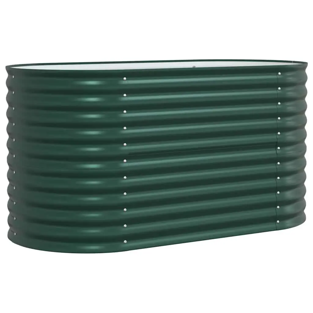 Raised Garden Bed 160 x 80 x 81 cm Green Steel Outdoor Planter Box