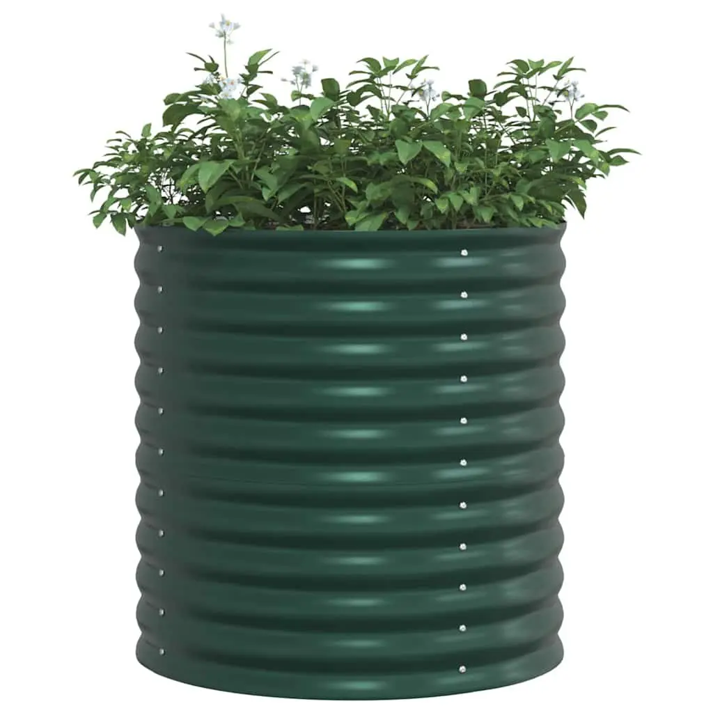 Garden Planter Steel Green 80x80x81cm Durable Outdoor Raised Bed for Vegetables Herbs
