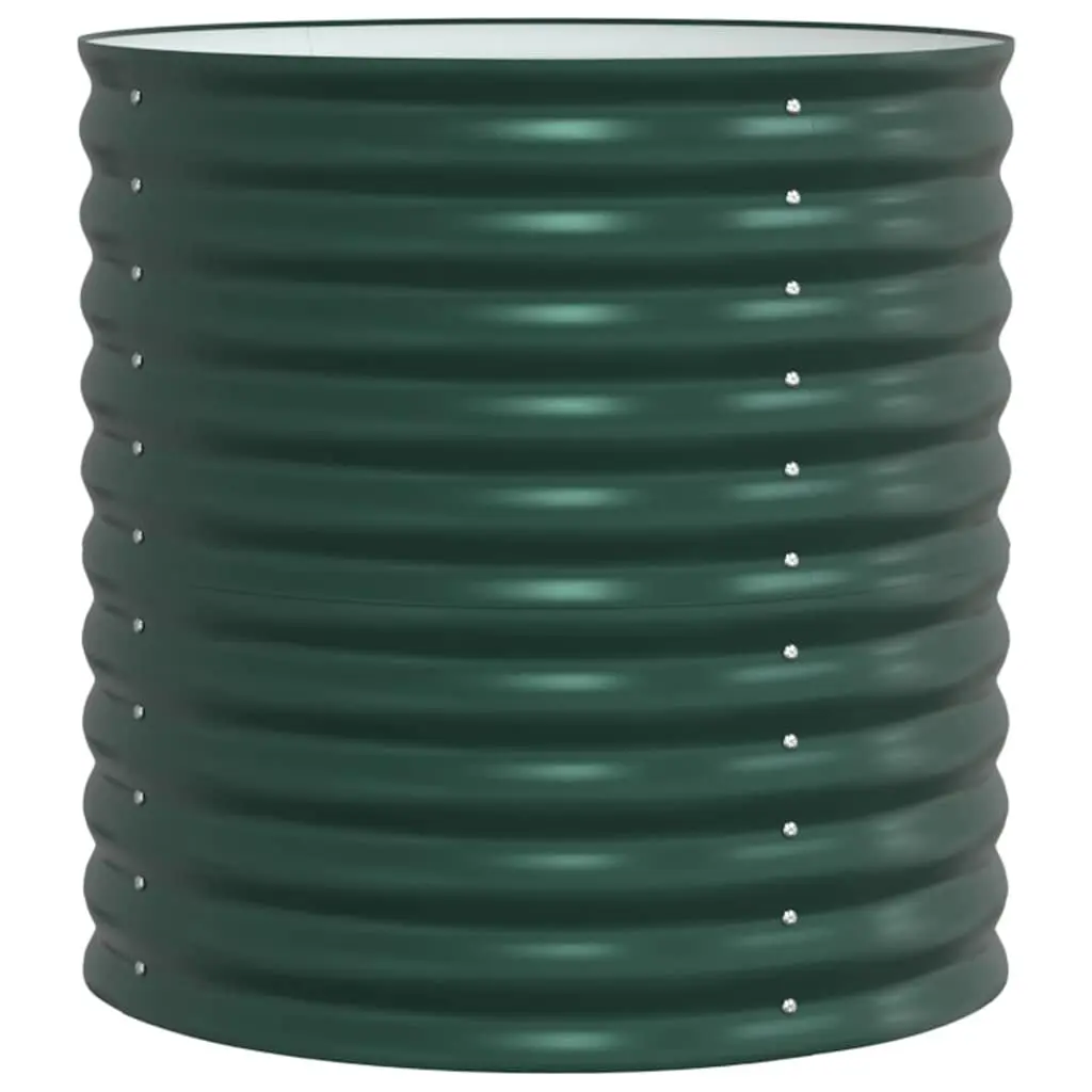 Garden Planter Steel Green 80x80x81cm Durable Outdoor Raised Bed for Vegetables Herbs