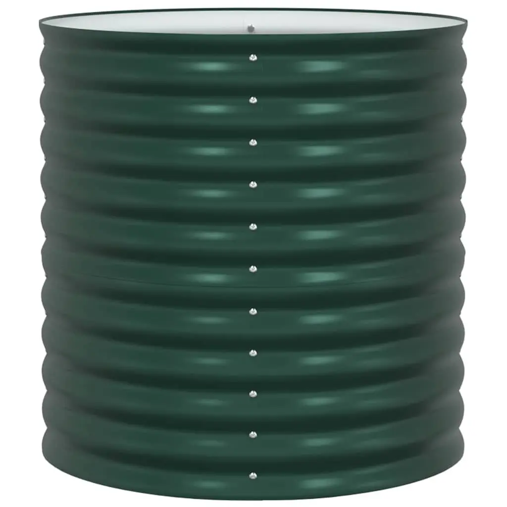 Garden Planter Steel Green 80x80x81cm Durable Outdoor Raised Bed for Vegetables Herbs