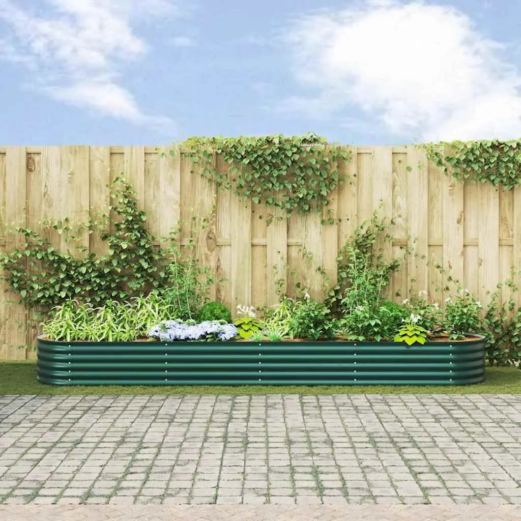 Raised Garden Bed 400x80x44cm Green Steel Outdoor Planter Box Minimalist Design