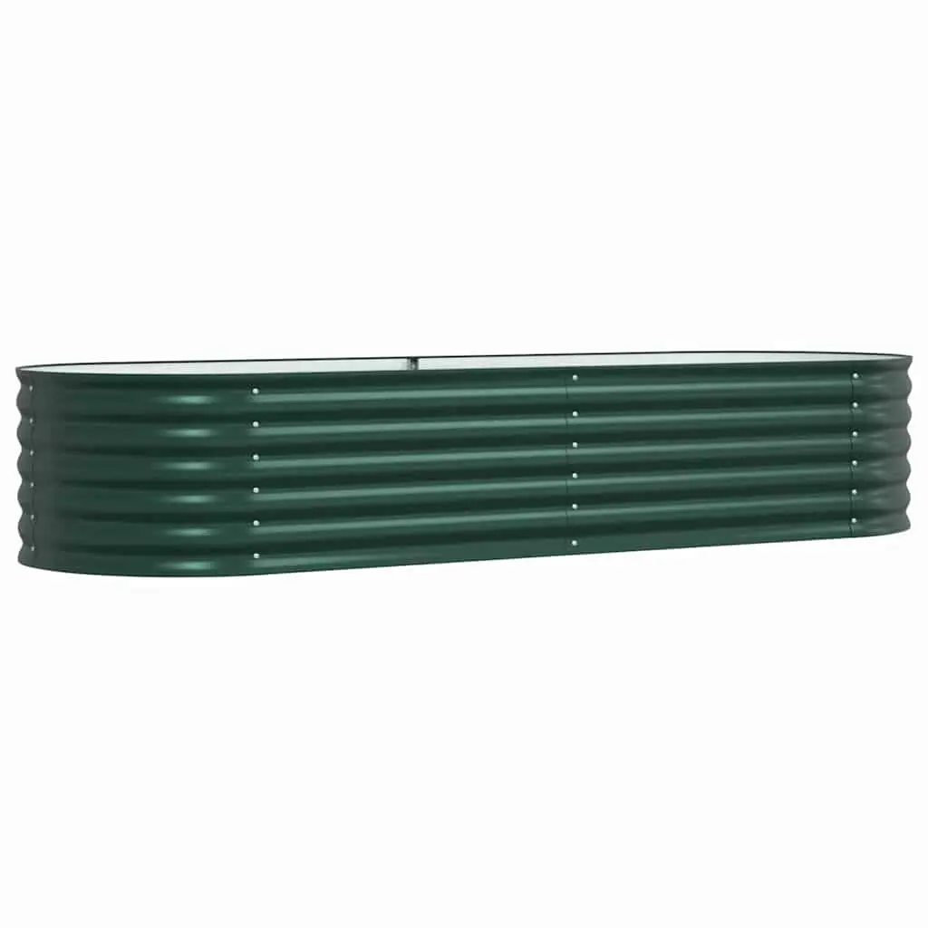Raised Bed Garden Planter 240 x 80 x 44 cm Green Steel Outdoor Gardening Box