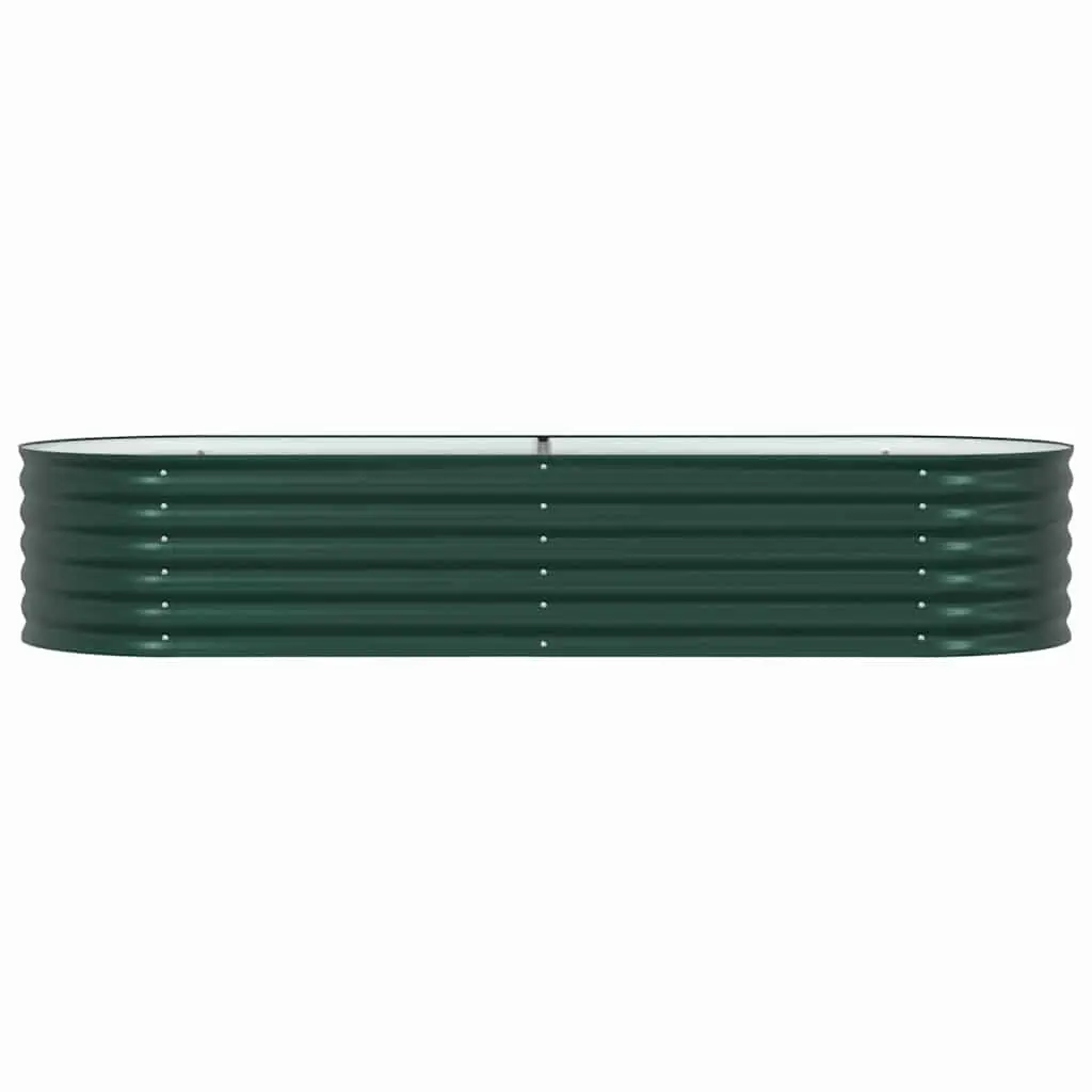 Raised Bed Garden Planter 240 x 80 x 44 cm Green Steel Outdoor Gardening Box
