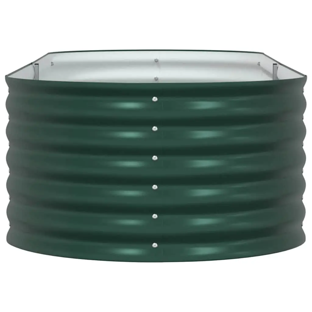 Raised Bed Garden Planter 240 x 80 x 44 cm Green Steel Outdoor Gardening Box