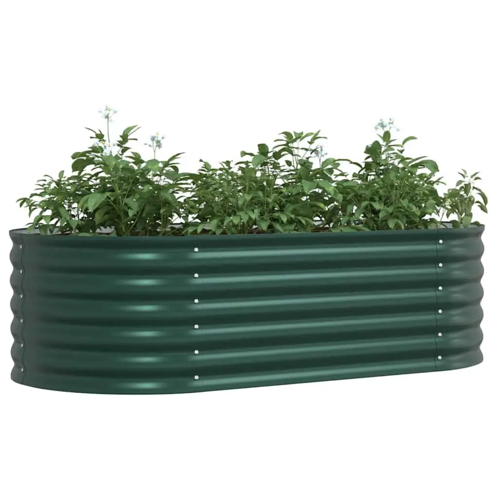 Steel Raised Garden Bed Green 160cm x 80cm x 44cm Outdoor Planter for Vegetables and Herbs
