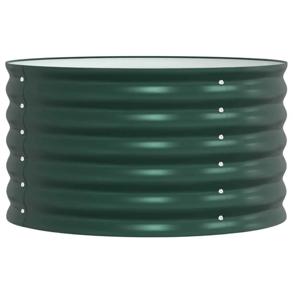 Raised Bed Garden Planter Steel 80x80x44cm Green Outdoor Minimalist Design