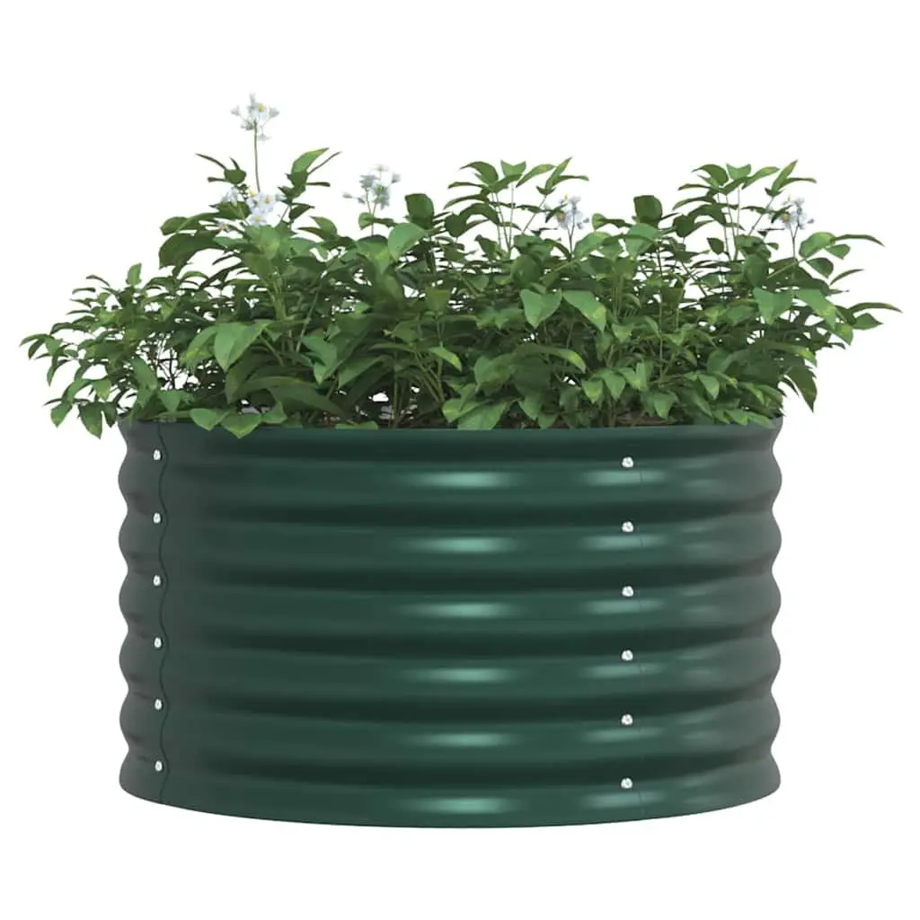 Raised Bed Garden Planter Steel 80x80x44cm Green Outdoor Minimalist Design