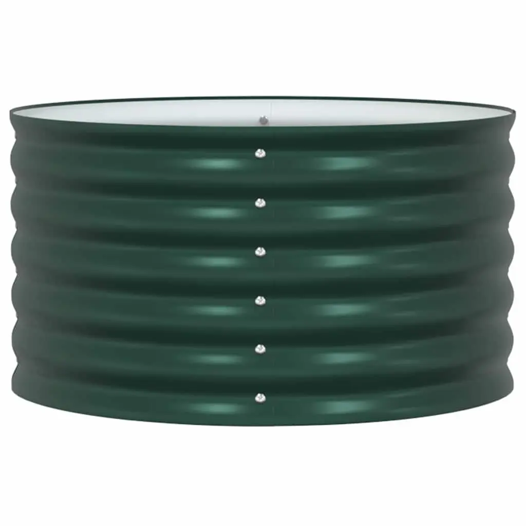 Raised Bed Garden Planter Steel 80x80x44cm Green Outdoor Minimalist Design