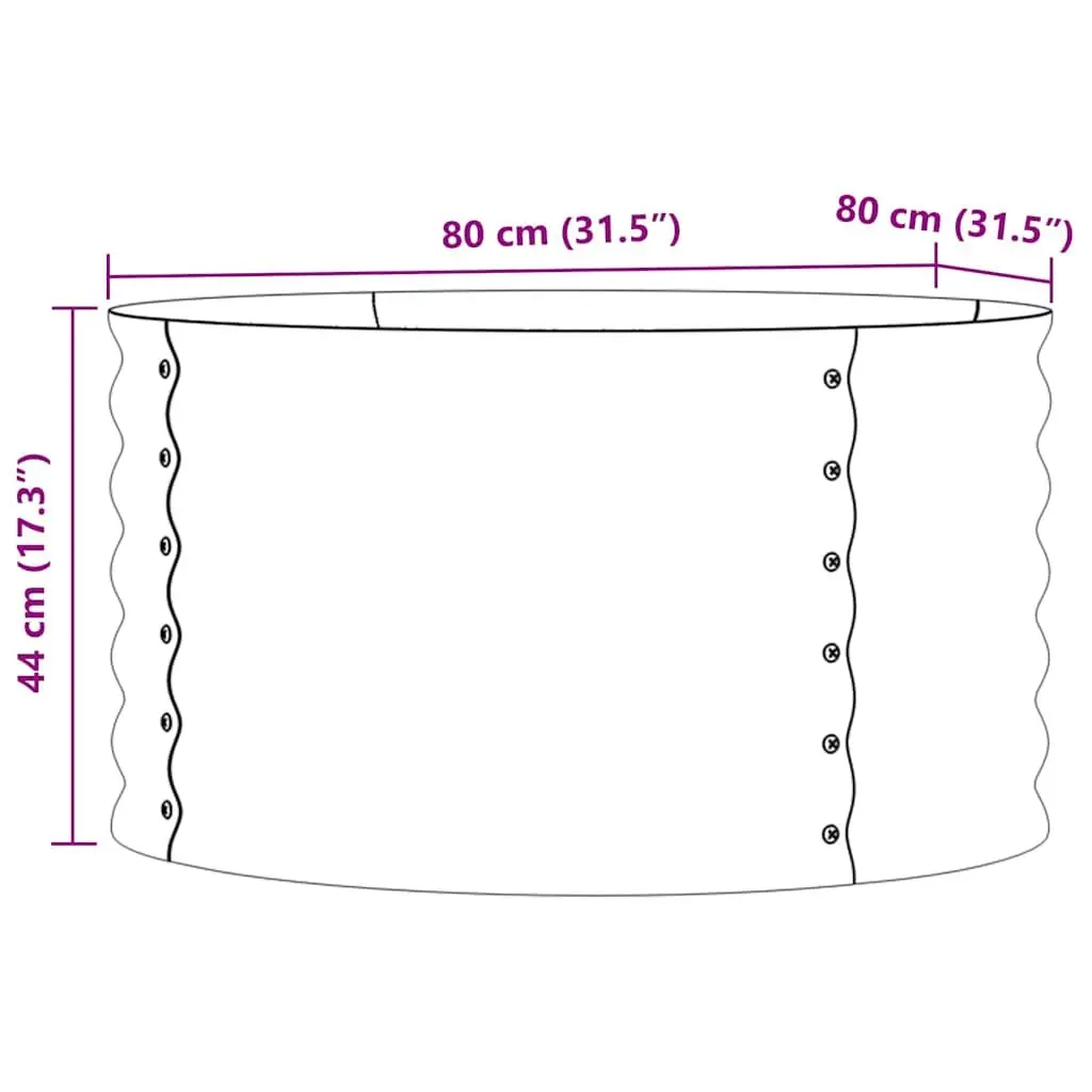 Raised Bed Garden Planter Steel 80x80x44cm Green Outdoor Minimalist Design